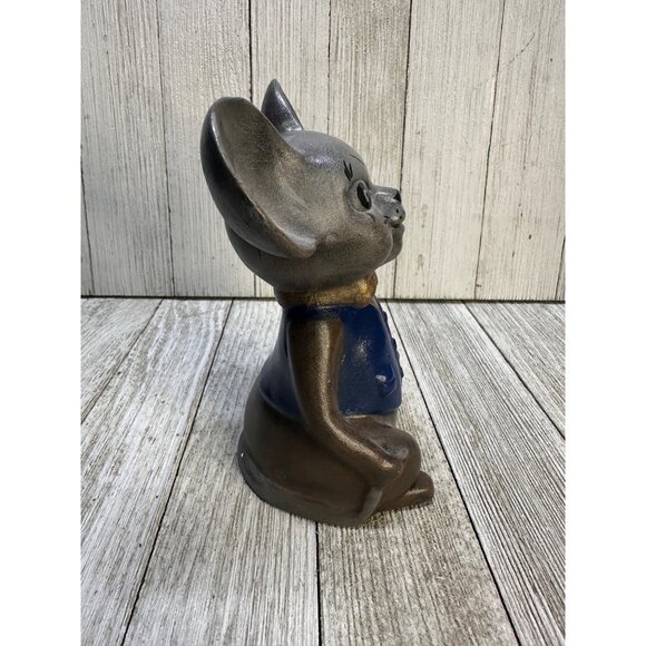 Vintage Painted Castle Ceramic Gentleman Gray Mouse with Blue Vest and Bowtie - Picture 2 of 7